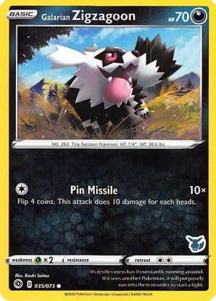 Galarian Zigzagoon (Eevee Stamped) 035/073 - Battle Academy 2022