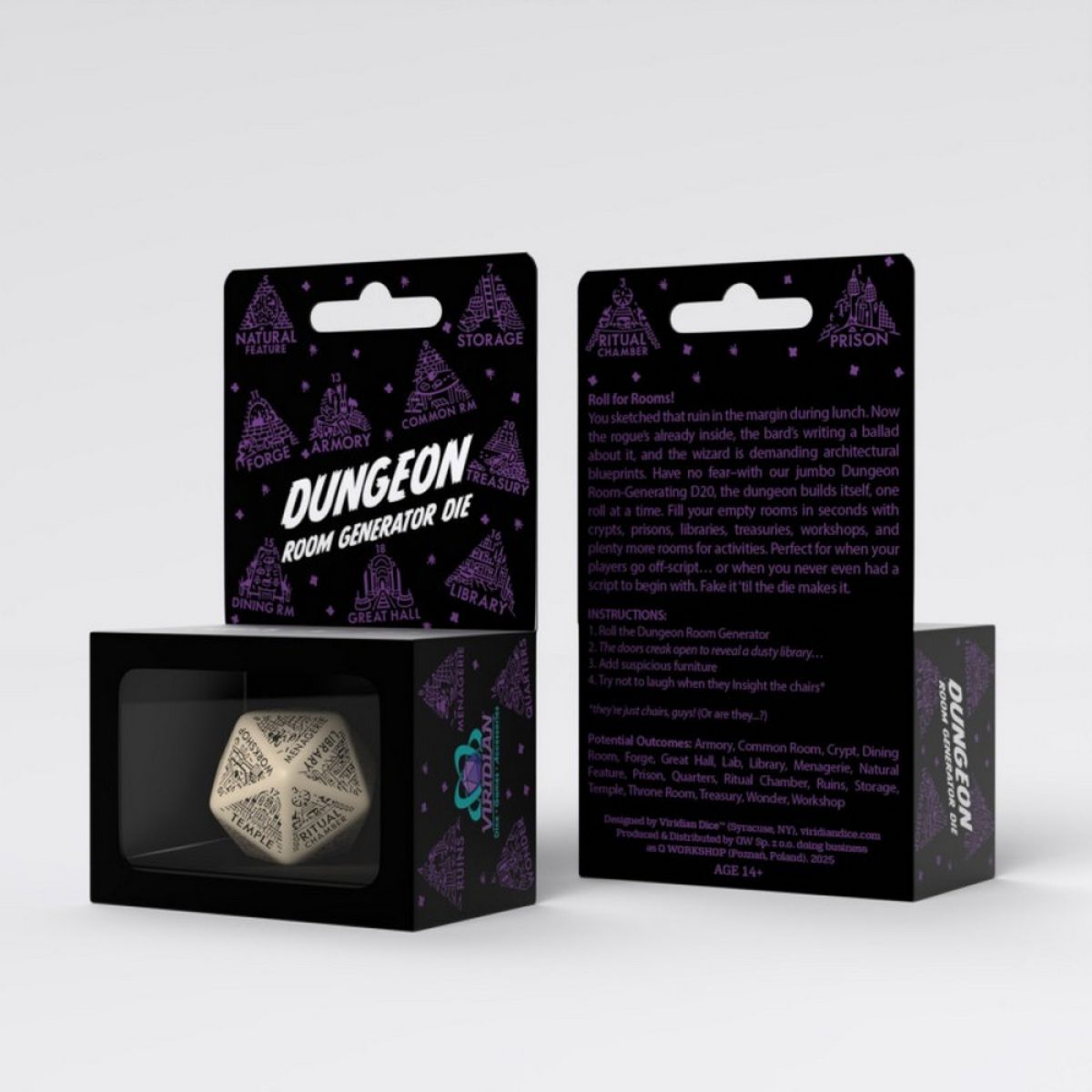Dungeon Generator Die | Beige & Black