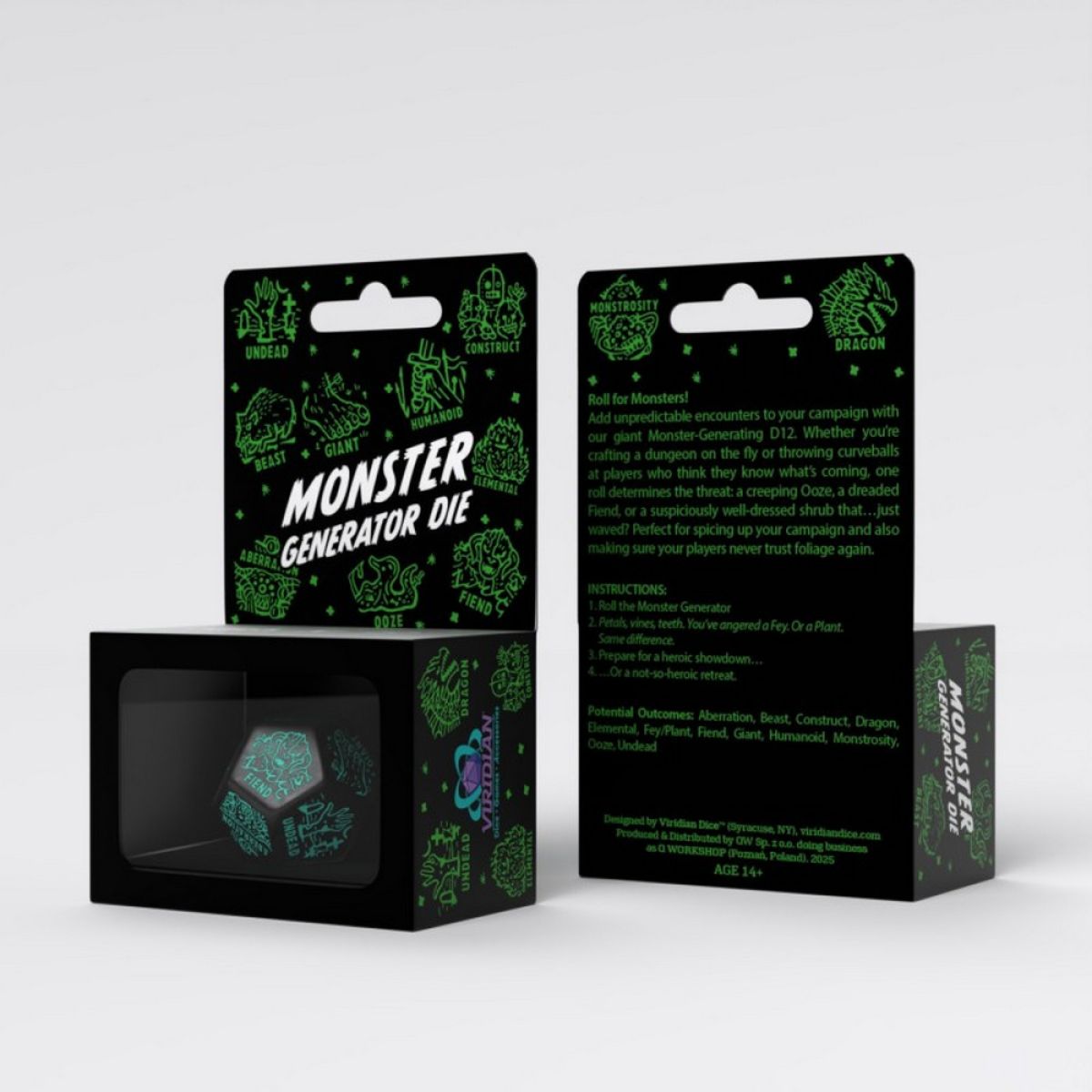 Monster Generator Die | Black & Turqouise