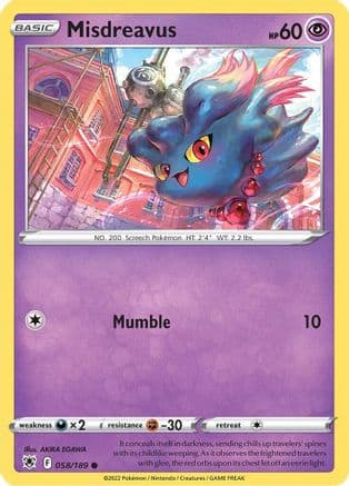 Misdreavus 058/189 - SWSH10 Astral Radiance