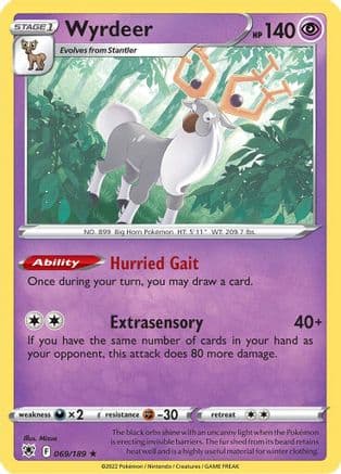Wyrdeer 069/189 - SWSH10 Astral Radiance Reverse Holofoil