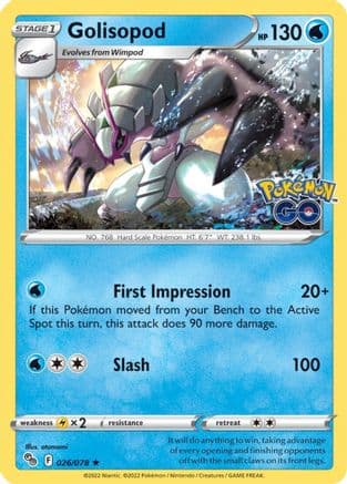Golisopod 026/78 - Pokemon GO Reverse Holofoil