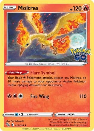 Moltres 012 - Holofoil Pokemon GO - Holo Rare