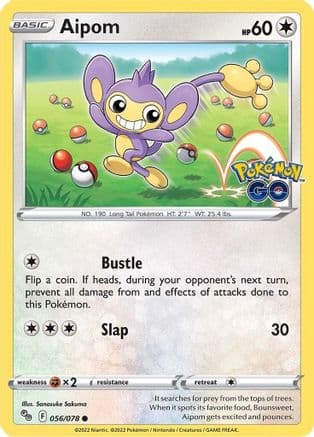 Aipom 056/78 - Pokemon GO Reverse Holofoil