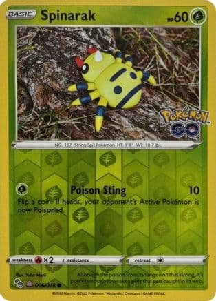 Spinarak (Peelable Ditto) 006- Pokemon GO Reverse Holofoil