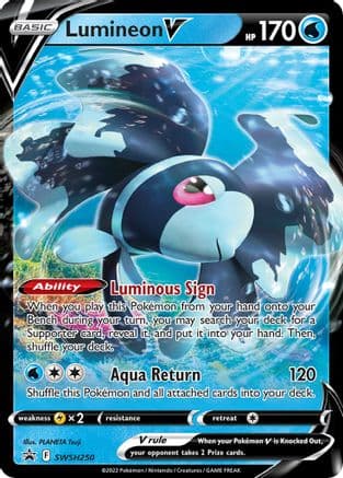 Lumineon V SWSH250/307 - SWSH Sword & Shield Promo Cards Holofoil