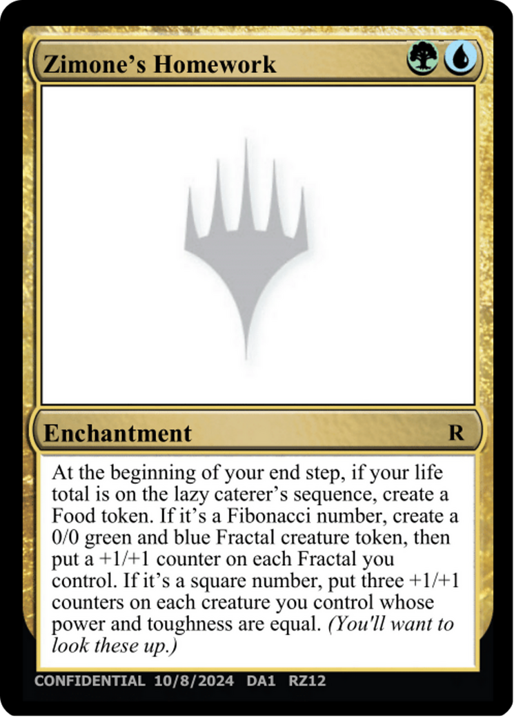 Zimone's Homework (DA1-RZ12B) - Unknown Event