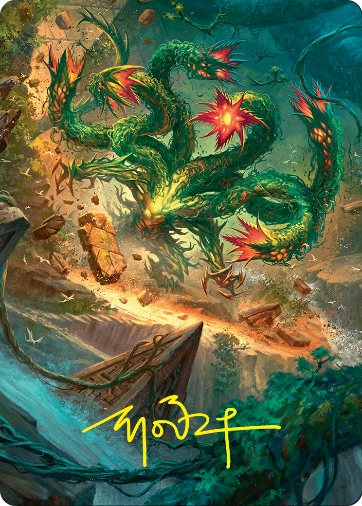 Mossborn Hydra // Mossborn Hydra (AFDN-042) - Foundations Art Series (Borderless) Foil
