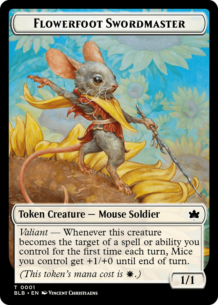 Flowerfoot Swordmaster (TBLB-001) - Bloomburrow Tokens