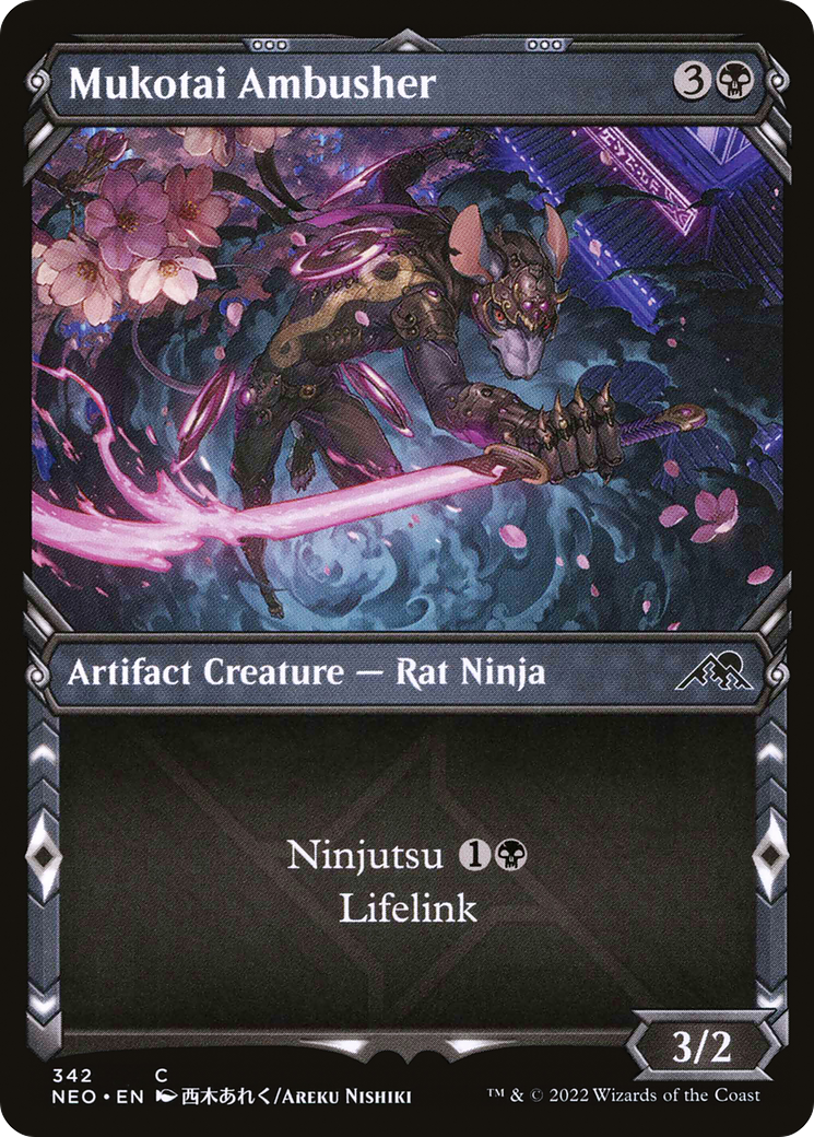 Mukotai Ambusher (NEO-342) - Kamigawa: Neon Dynasty: (Showcase) Foil