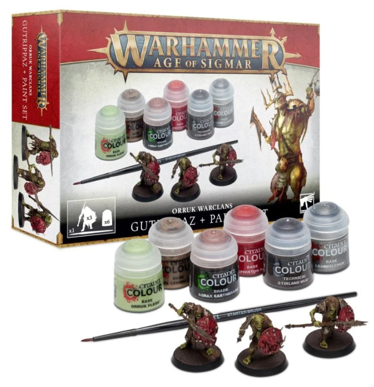 Warhammer: Age of Sigmar | Orruk Warclans | Gutrippaz + Paints Set