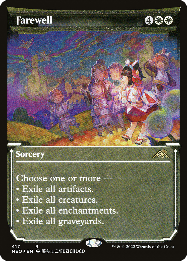 Farewell (NEO-417) - Kamigawa: Neon Dynasty: (Showcase) Etched Foil
