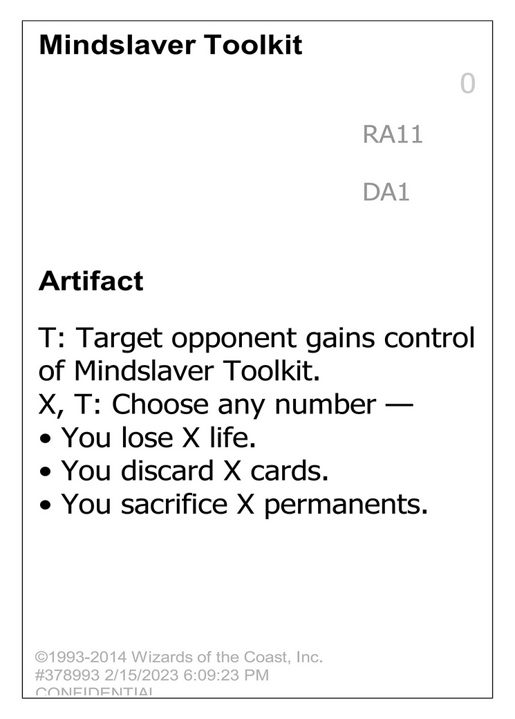 Mindslaver Toolkit (DA1-RA11A) - Unknown Event