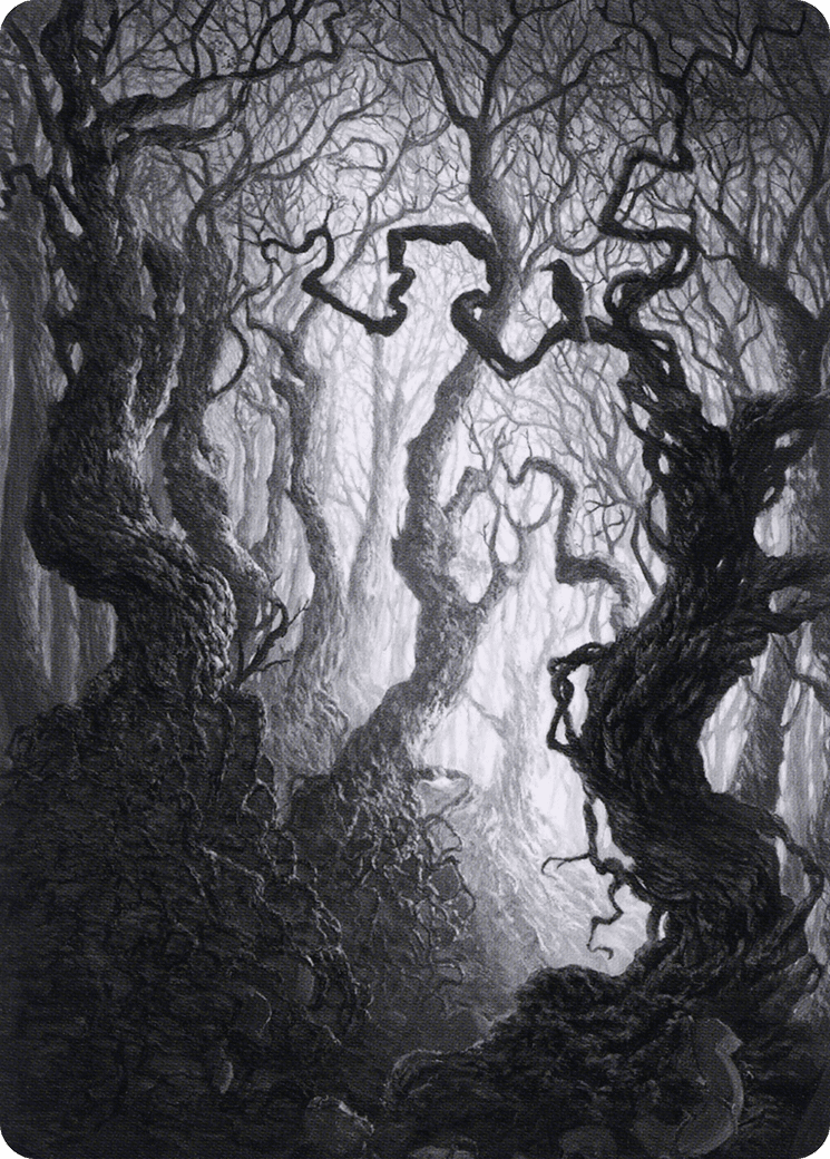 Forest // Forest (AMID-080) - Midnight Hunt Art Series (Borderless) Foil