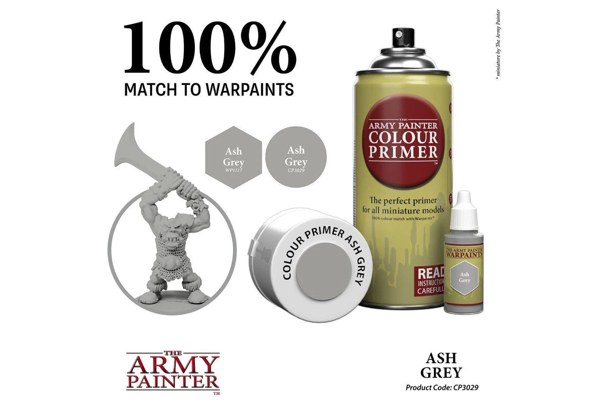 The Army Painter | Spray Paint - Colour Primer | Ash Grey 400ml (Pick-Up Only)