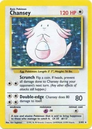 Chansey 003 - Holofoil Base Set - Holo Rare