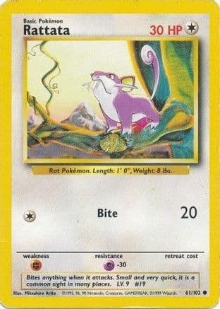 Rattata 061 Base Set - Common