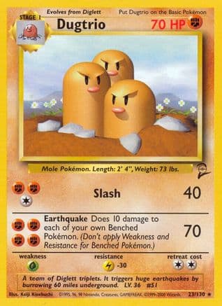 Dugtrio 023 Base Set 2 - Rare