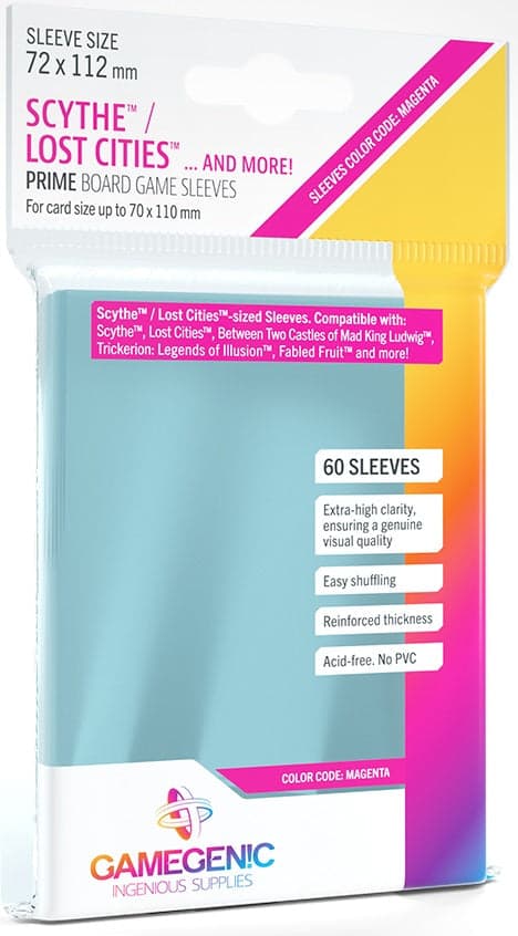 Gamegenic | Board Game Sleeves | Prime | Scythe/Lost Cities Size (72 x 112mm) - 60ct