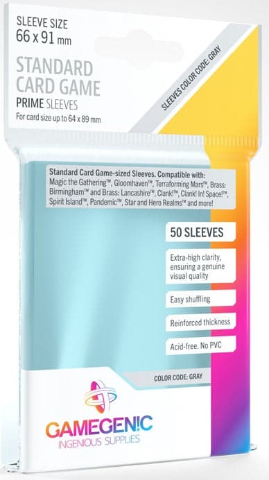 Gamegenic | Board Game Sleeves | Prime | Standard Size (66 x 91mm) - 50ct