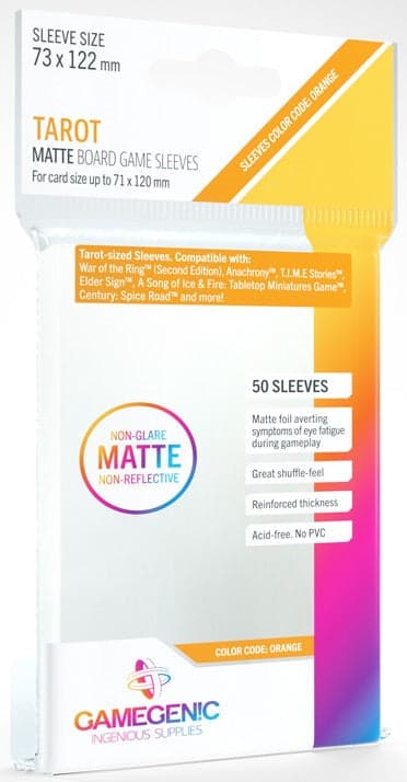 Gamegenic | Board Game Sleeves | Matte | Tarot Size (73 x 122mm) - 50ct