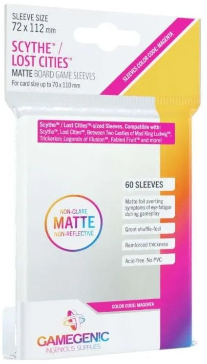 Gamegenic | Board Game Sleeves | Matte | Scythe/Lost Cities Size (72 x 112mm) - 60ct