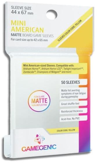 Gamegenic | Board Game Sleeves | Matte | Mini American Size (44 x 67mm) - 50ct