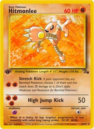 Hitmonlee 022/62 - Fossil 1st Edition