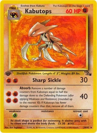 Kabutops 024/62 - Fossil 1st Edition