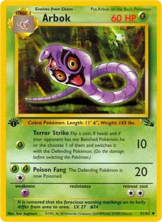 Arbok 031/62 - Fossil 1st Edition