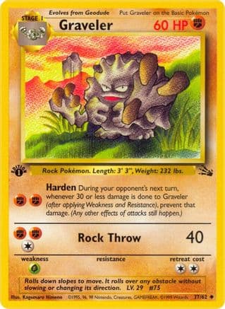 Graveler 037/62 - Fossil 1st Edition
