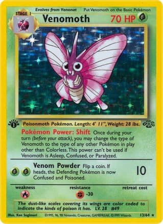 Venomoth 013/64 - Jungle 1st Edition Holofoil