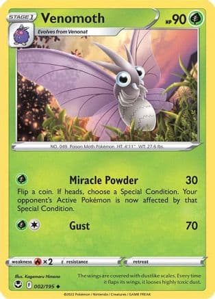 Venomoth 002/195 - SWSH12 Silver Tempest