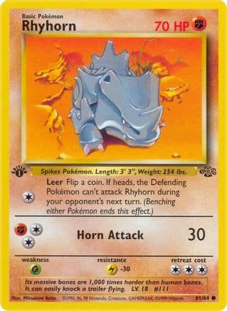 Rhyhorn 061/64 - Jungle 1st Edition