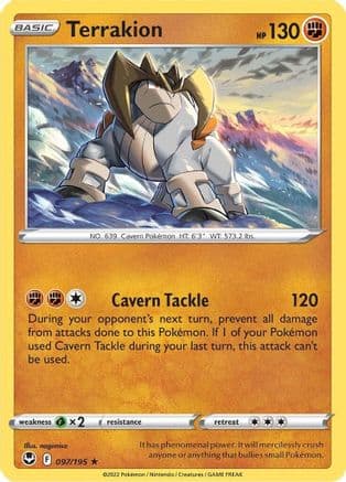 Terrakion 097/195 - SWSH12 Silver Tempest Reverse Holofoil