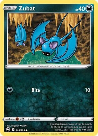 Zubat 103/195 - SWSH12 Silver Tempest Reverse Holofoil