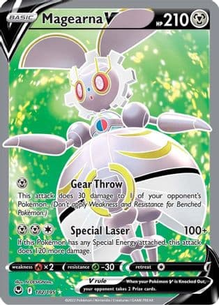 Magearna V (Full Art) 182 - Holofoil SWSH12 Silver Tempest - Ultra Rare