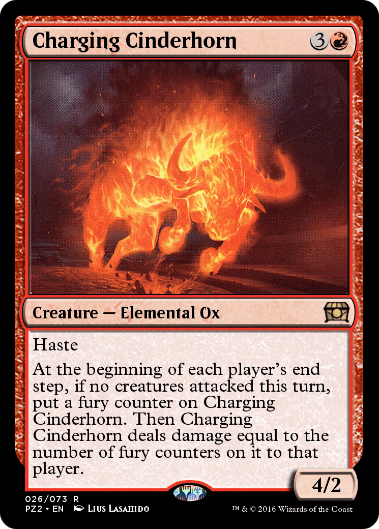 Charging Cinderhorn (PZ2-026) - Treasure Chest Foil