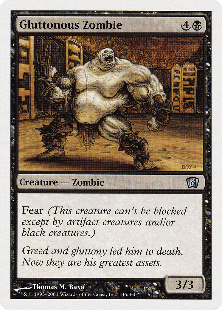 Gluttonous Zombie (8ED-136) - Eighth Edition