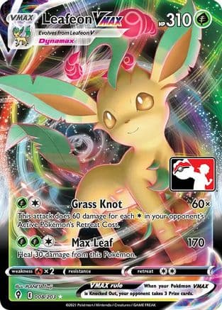 Leafeon VMAX 8- Prize Pack Series Cards Holofoil