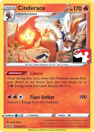 Cinderace 34- Prize Pack Series Cards