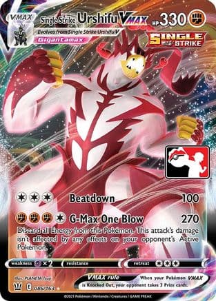 Single Strike Urshifu VMAX 86- Prize Pack Series Cards Holofoil