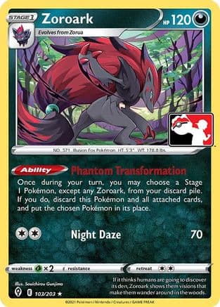 Zoroark 103- Prize Pack Series Cards