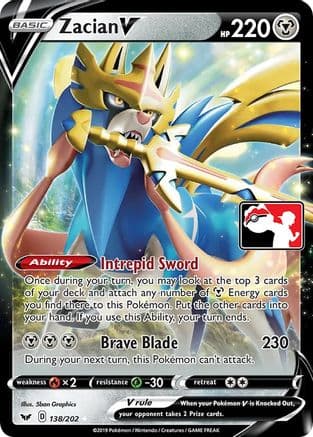 Zacian V 138- Prize Pack Series Cards Holofoil