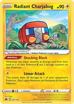 Radiant Charjabug 051 - Holofoil Crown Zenith - Radiant Rare