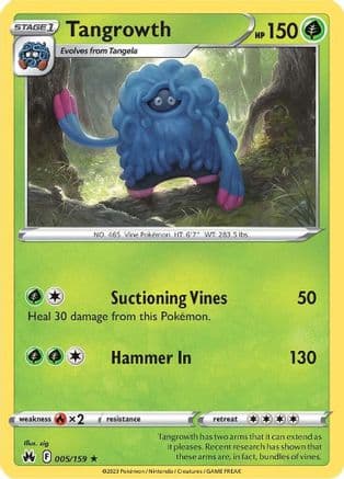 Tangrowth 005/159 - SWSH Crown Zenith Reverse Holofoil