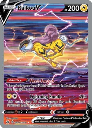 Raikou V GG41/70 - SWSH Crown Zenith Galarian Gallery Holofoil
