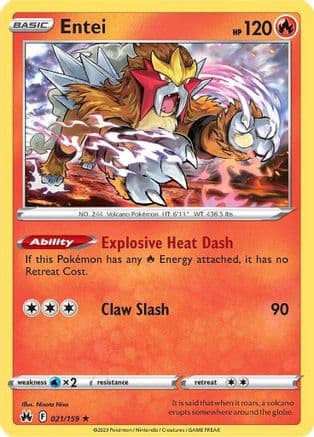 Entei 021/159 - SWSH Crown Zenith Holofoil
