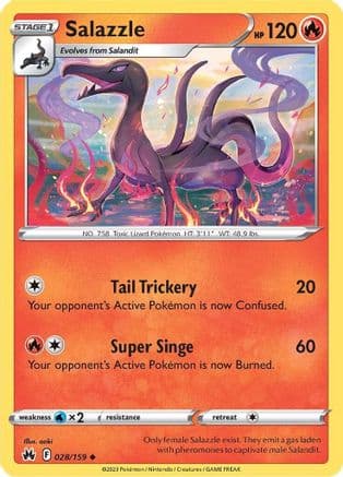 Salazzle 028/159 - SWSH Crown Zenith Reverse Holofoil