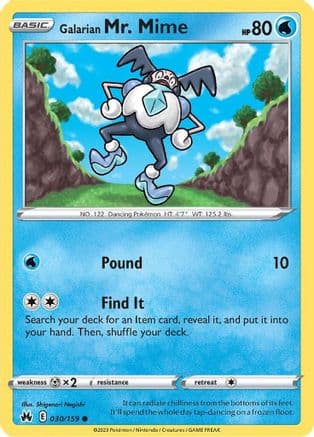 Galarian Mr. Mime 030/159 - SWSH Crown Zenith